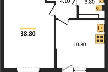 Фото №1: 1-комнатная квартира 38 м² - Краснодар, мкр. Прикубанский внутригородской округ, 
