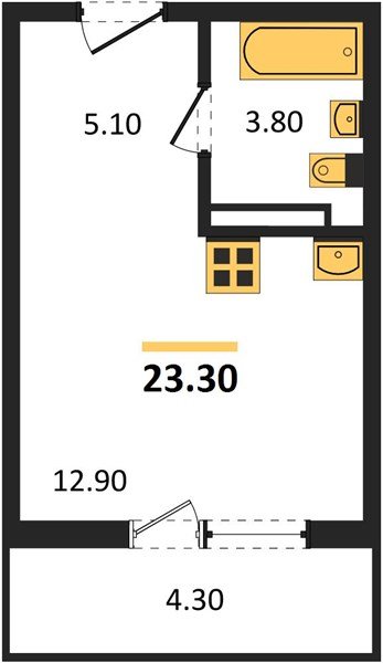 Фото №1: Студия 23 м² - Краснодар, мкр. Прикубанский внутригородской округ