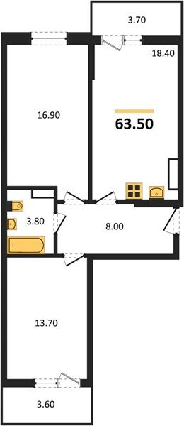 Фото №1: 2-комнатная квартира 63 м² - Краснодар, Прикубанский внутригородской округ, 