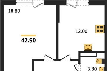 Фото №1: 1-комнатная квартира 42 м² - Краснодар, мкр. Прикубанский внутригородской округ, 