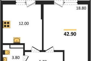 Фото №1: 1-комнатная квартира 42 м² - Краснодар, мкр. Прикубанский внутригородской округ, 
