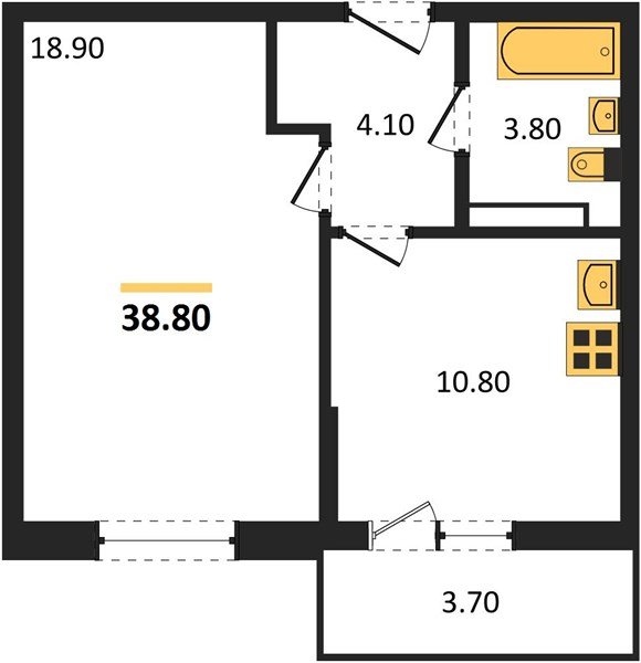 Фото №1: 1-комнатная квартира 38 м² - Краснодар, Прикубанский внутригородской округ