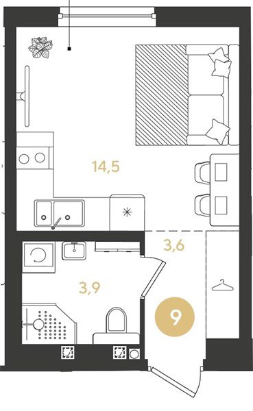 Фото №1: Студия 22 м² - Краснодар, Прикубанский внутригородской округ, квартал Самолёт, мкр. жилой комплекс Самолёт-7