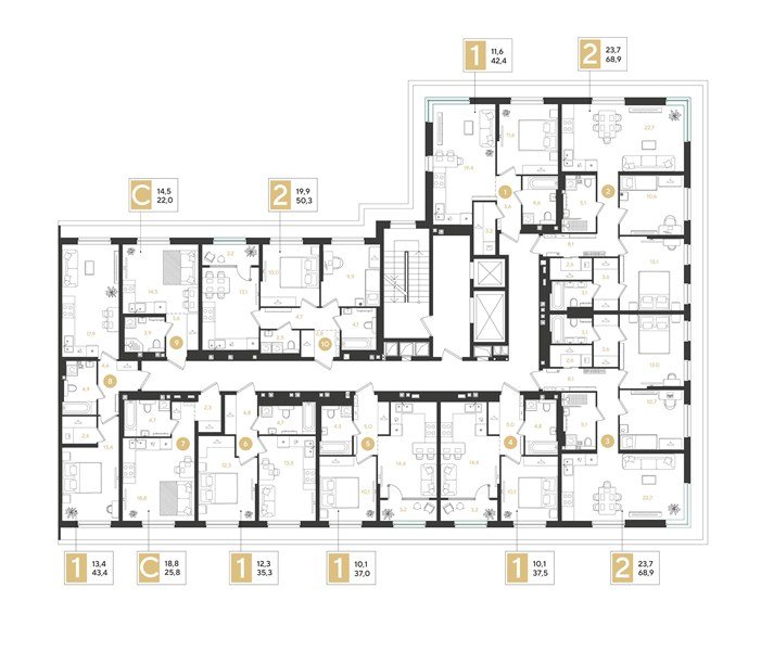 Фото №8: Студия 22 м² - Краснодар, Прикубанский внутригородской округ, квартал Самолёт, мкр. жилой комплекс Самолёт-7