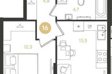 Фото №1: 1-комнатная квартира 35 м² - Краснодар, мкр. жилой комплекс Самолёт-7, 