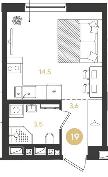 Фото №1: Студия 21 м² - Краснодар, Прикубанский внутригородской округ, квартал Самолёт, мкр. жилой комплекс Самолёт-7