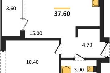 Фото №1: 1-комнатная квартира 37 м² - Краснодар, мкр. жилой комплекс Самолёт-7, 