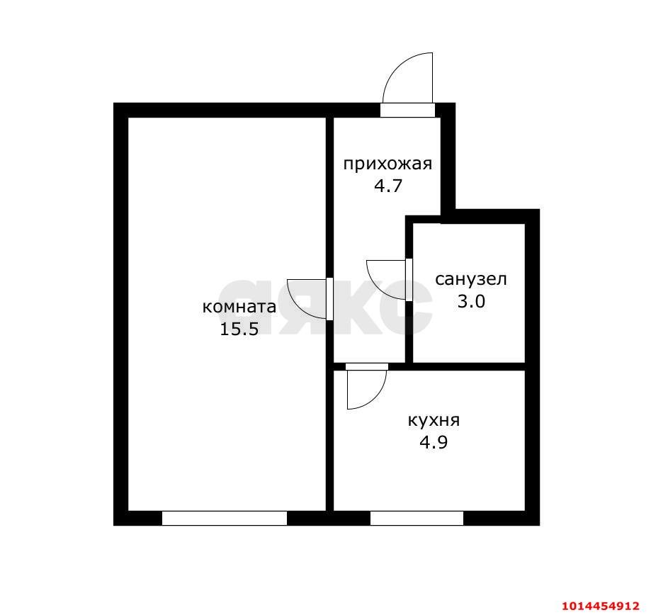 Фото №6: 1-комнатная квартира 28 м² - Краснодар, Камвольно-суконный Комбинат, ул. 2-я Заречная, 104Б