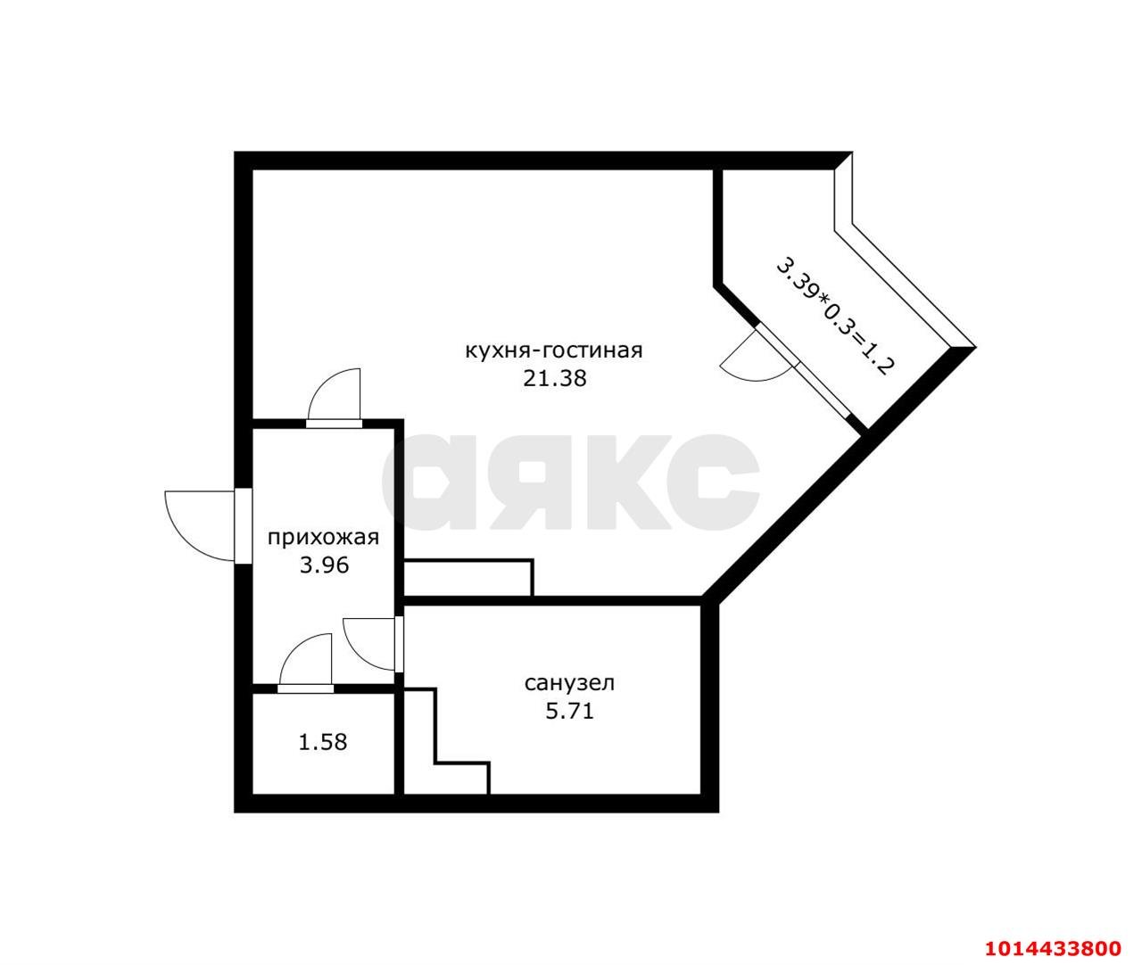 Фото №2: 1-комнатная квартира 34 м² - Краснодар, жилой комплекс Дуэт, ул. Душистая, 79к2