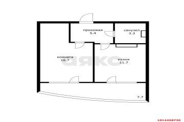 Фото №2: 1-комнатная квартира 40 м² - Краснодар, мкр. Солнечный, ул. Казбекская, 9