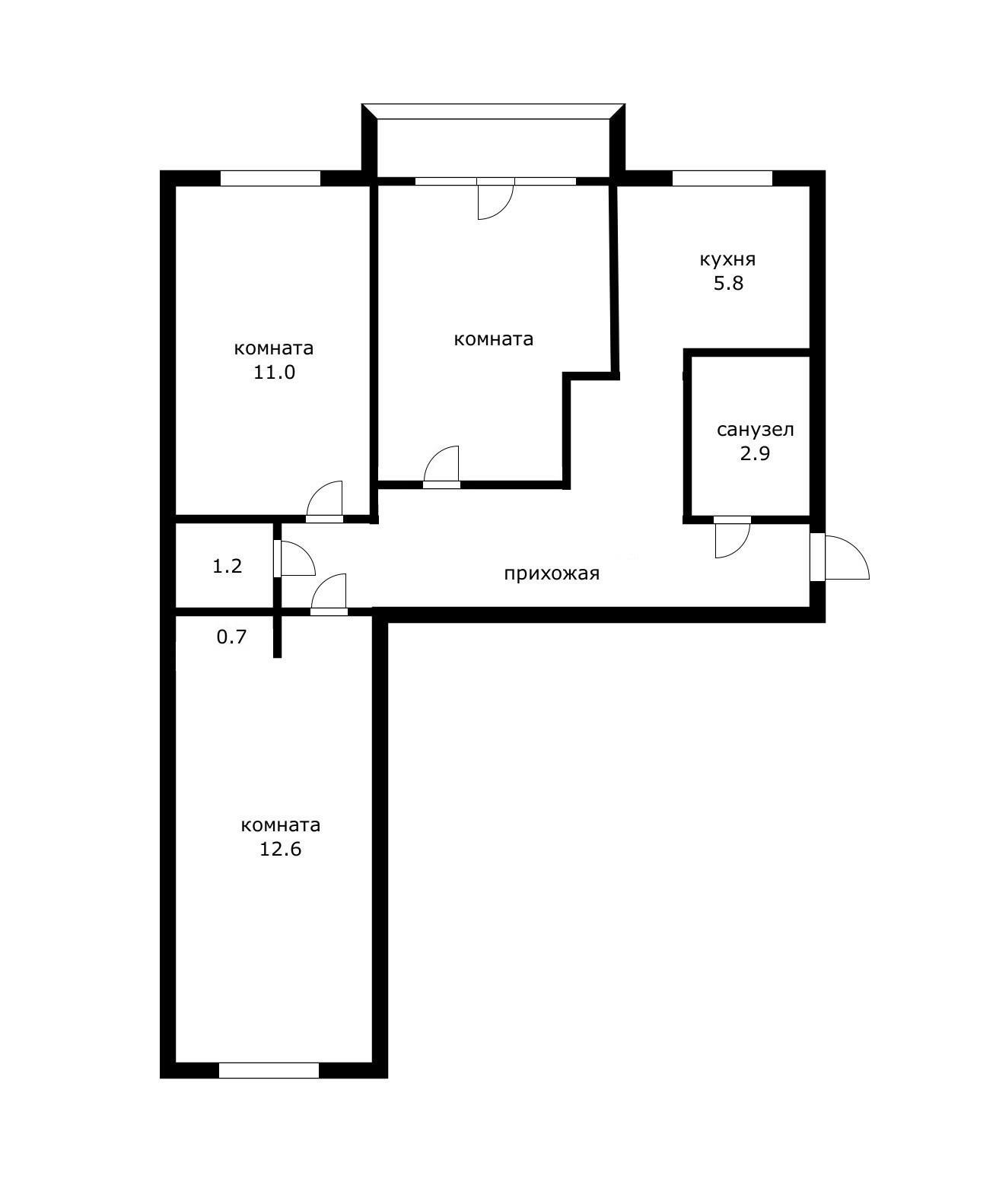 Фото №9: 3-комнатная квартира 57 м² - Краснодар, Центральный внутригородской округ, мкр. Черёмушки, ул. Айвазовского, 108