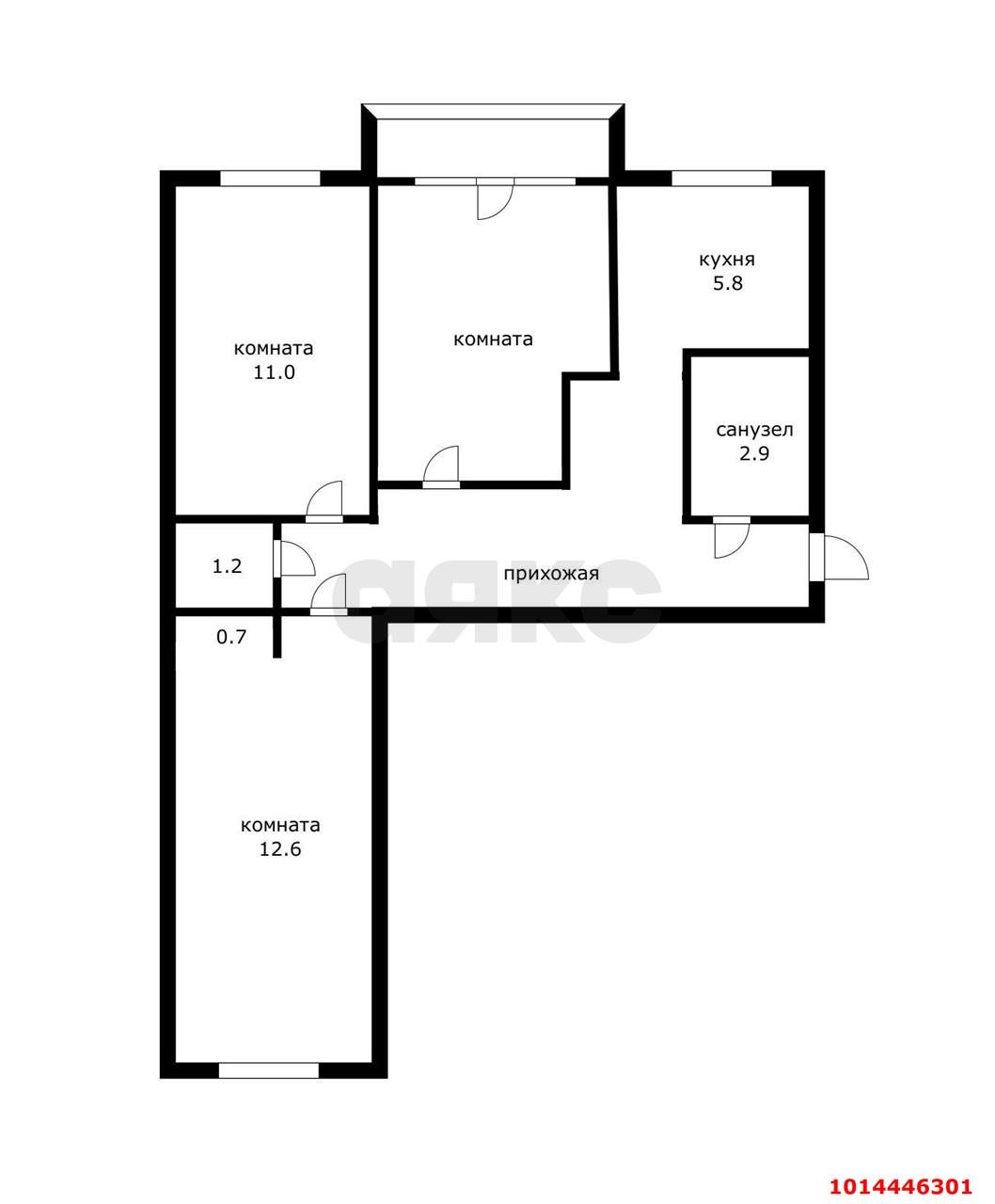Фото №9: 3-комнатная квартира 57 м² - Краснодар, Черёмушки, ул. Айвазовского, 106