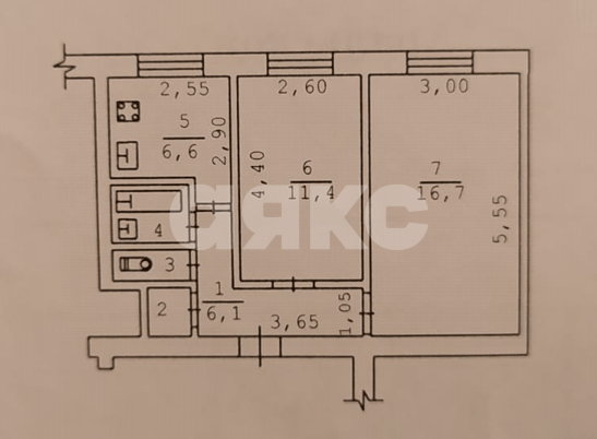 Фото №7: 2-комнатная квартира 45 м² - Симферополь, 1590-й квартал, ул. Аральская, 67