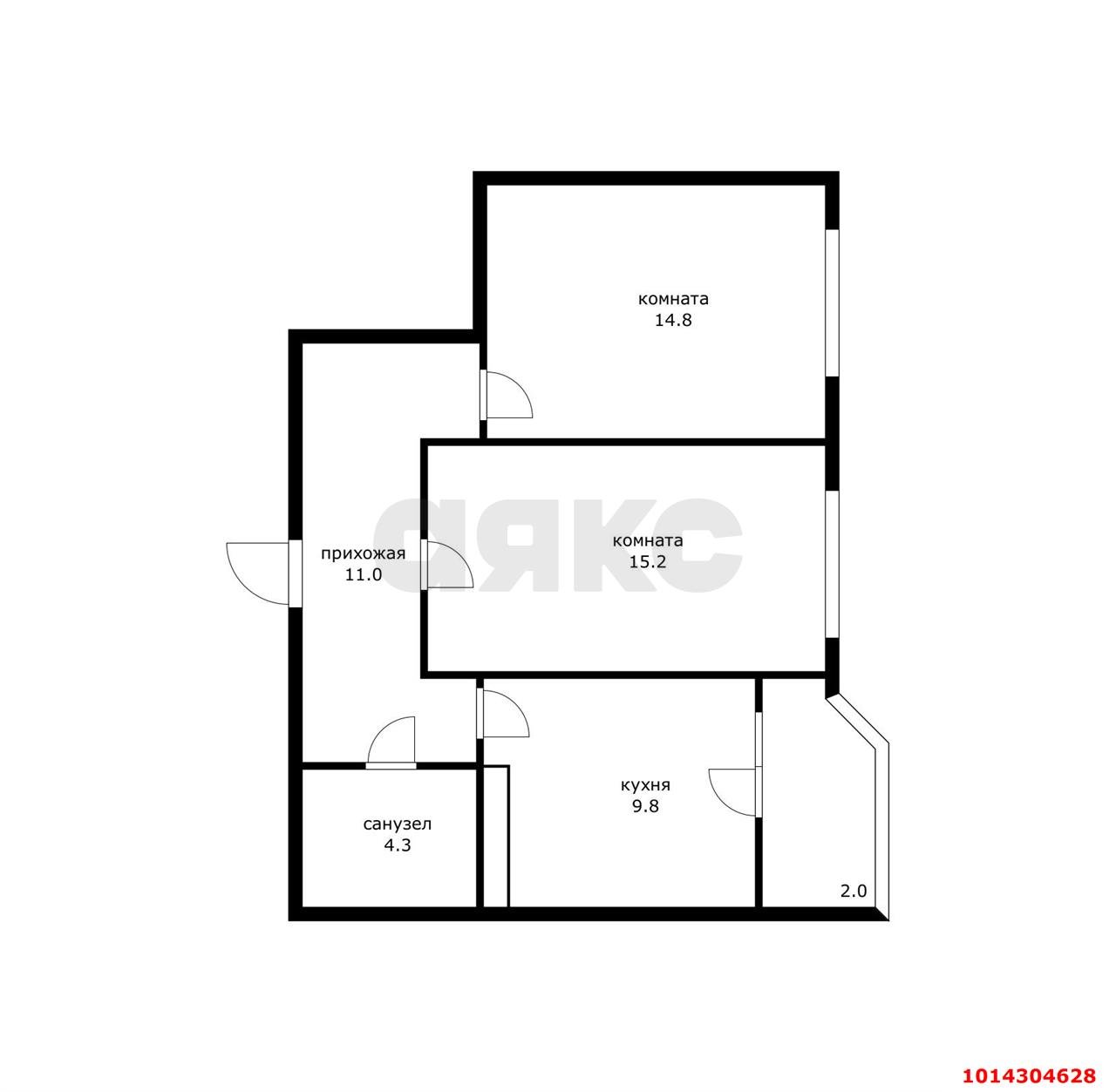 Фото №3: 2-комнатная квартира 57 м² - Краснодар, жилой комплекс Сказка Град, ул. имени В.Н. Мачуги, 166А