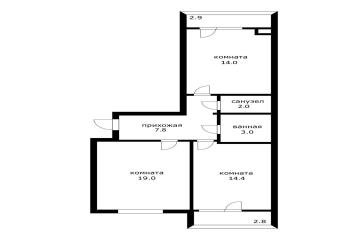 Фото №2: 2-комнатная квартира 61 м² - Адыгейск, пр-кт Ленина, 31