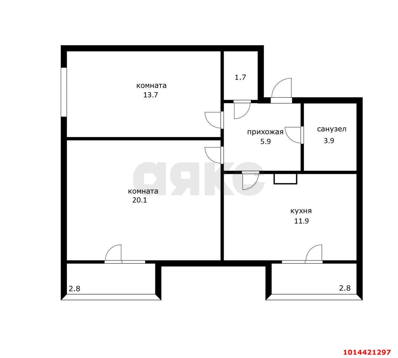 Фото №2: 2-комнатная квартира 58 м² - Адыгейск, пр-кт Ленина, 31