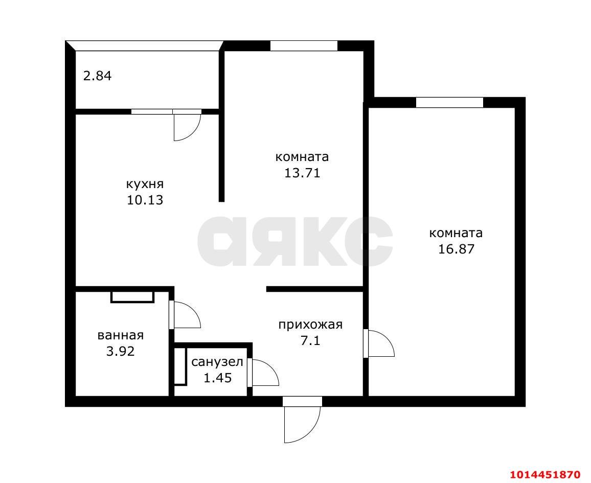 Фото №14: 2-комнатная квартира 54 м² - Краснодар, жилой комплекс Новелла, ул. Питерская, 40к1