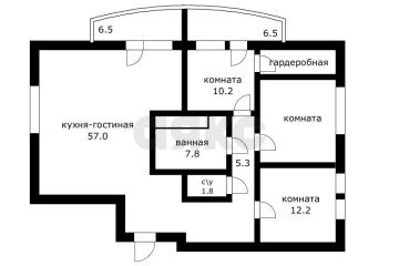 Фото №5: 3-комнатная квартира 114 м² - Краснодар, мкр. Прикубанский внутригородской округ, ул. Ивана Рослого, 2/1