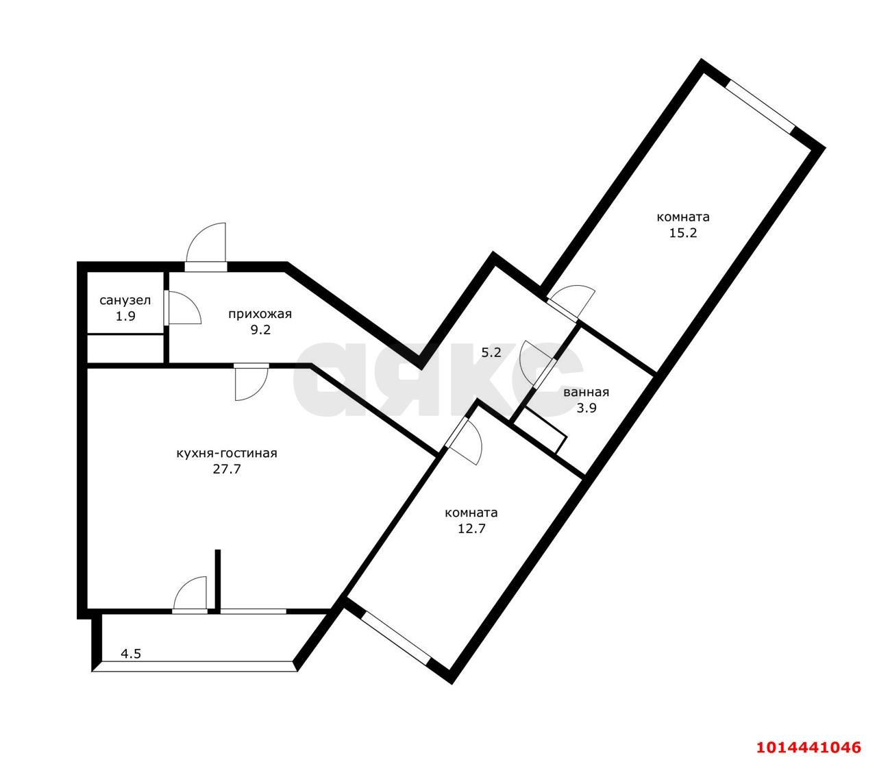 Фото №19: 3-комнатная квартира 80 м² - Краснодар, жилой комплекс Свобода, ул. Домбайская, 55к4