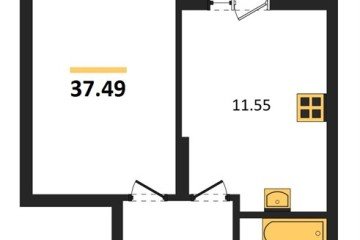 Фото №1: 1-комнатная квартира 37 м² - Знаменский, мкр. Родные Просторы, 