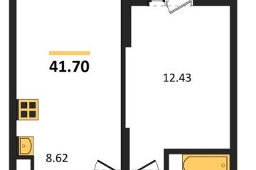 Фото №1: 1-комнатная квартира 41 м² - Знаменский, мкр. Родные Просторы, 