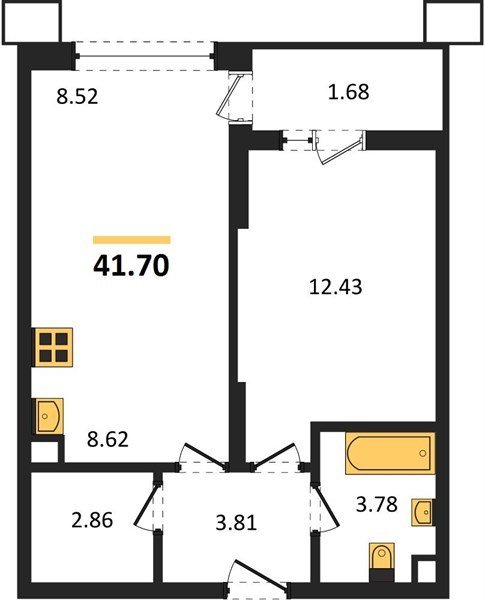 Фото №1: 1-комнатная квартира 41 м² - Знаменский, Родные Просторы, 