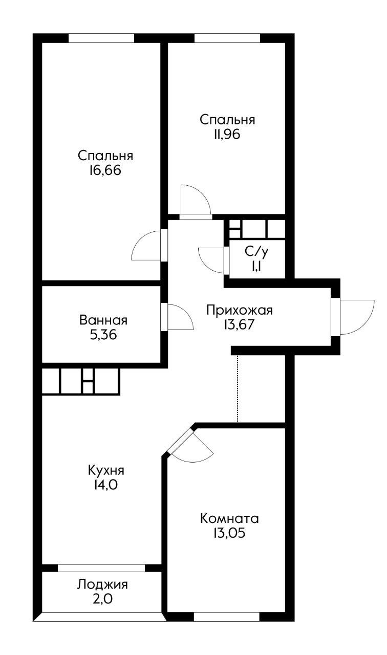 Фото №11: 3-комнатная квартира 79 м² - Краснодар, Камвольно-суконный Комбинат, Карасунский внутригородской округ, мкр. жилой комплекс Гарантия, ул. Дежнёва, 29/3