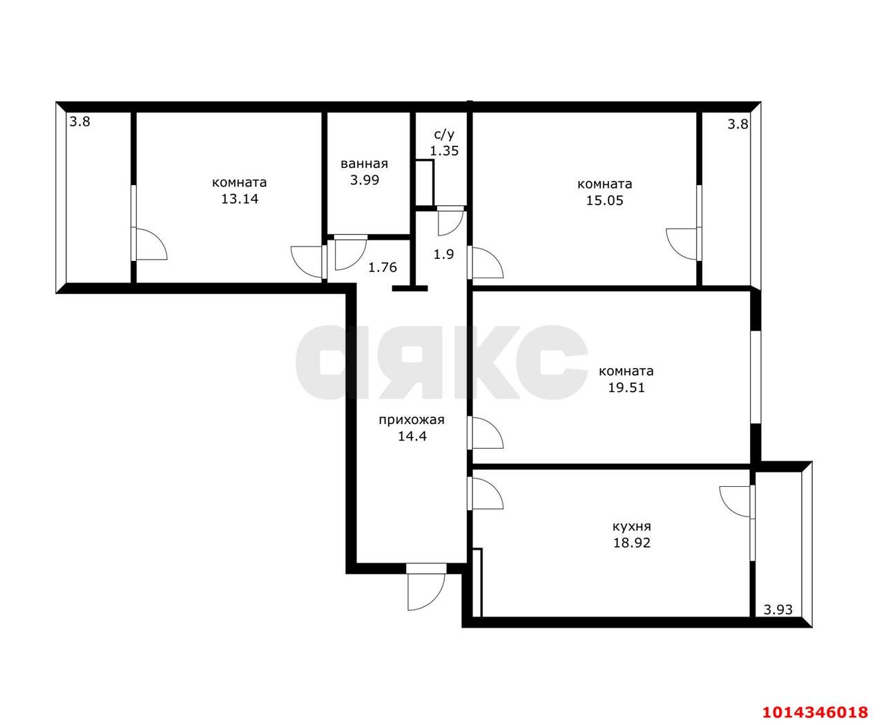 Фото №15: 3-комнатная квартира 90 м² - Краснодар, Восточно-Кругликовский, ул. Героев-Разведчиков, 28