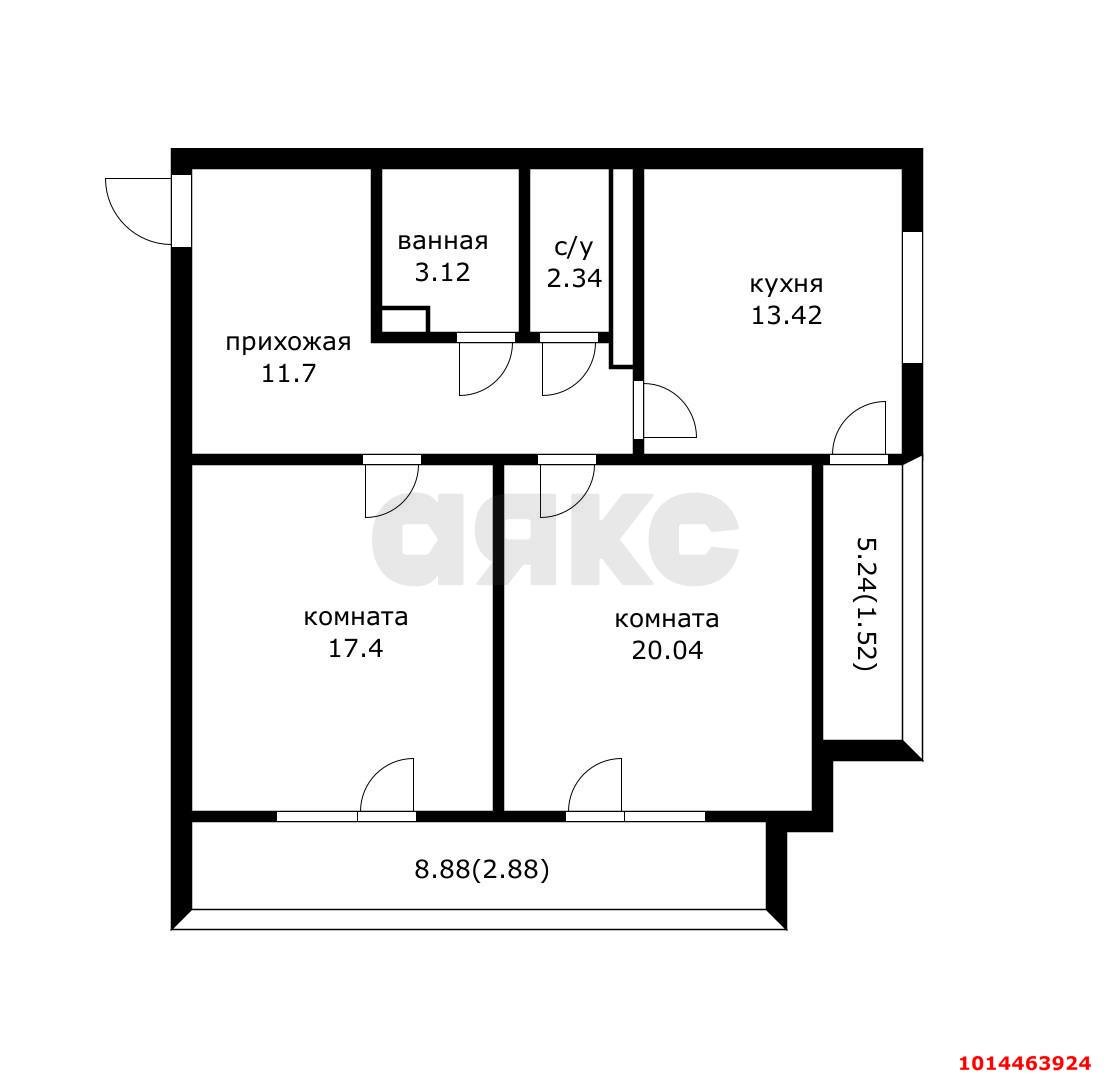Фото №16: 2-комнатная квартира 69 м² - Краснодар, Фестивальный, ул. Морская, 45