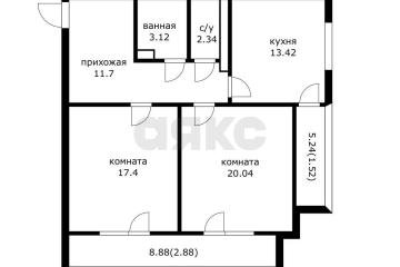 Фото №1: 2-комнатная квартира 74 м² - Краснодар, мкр. Фестивальный, ул. Морская, 45