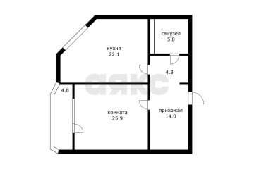 Фото №1: 1-комнатная квартира 72 м² - Краснодар, мкр. Центральный, ул. Ломоносова, 97