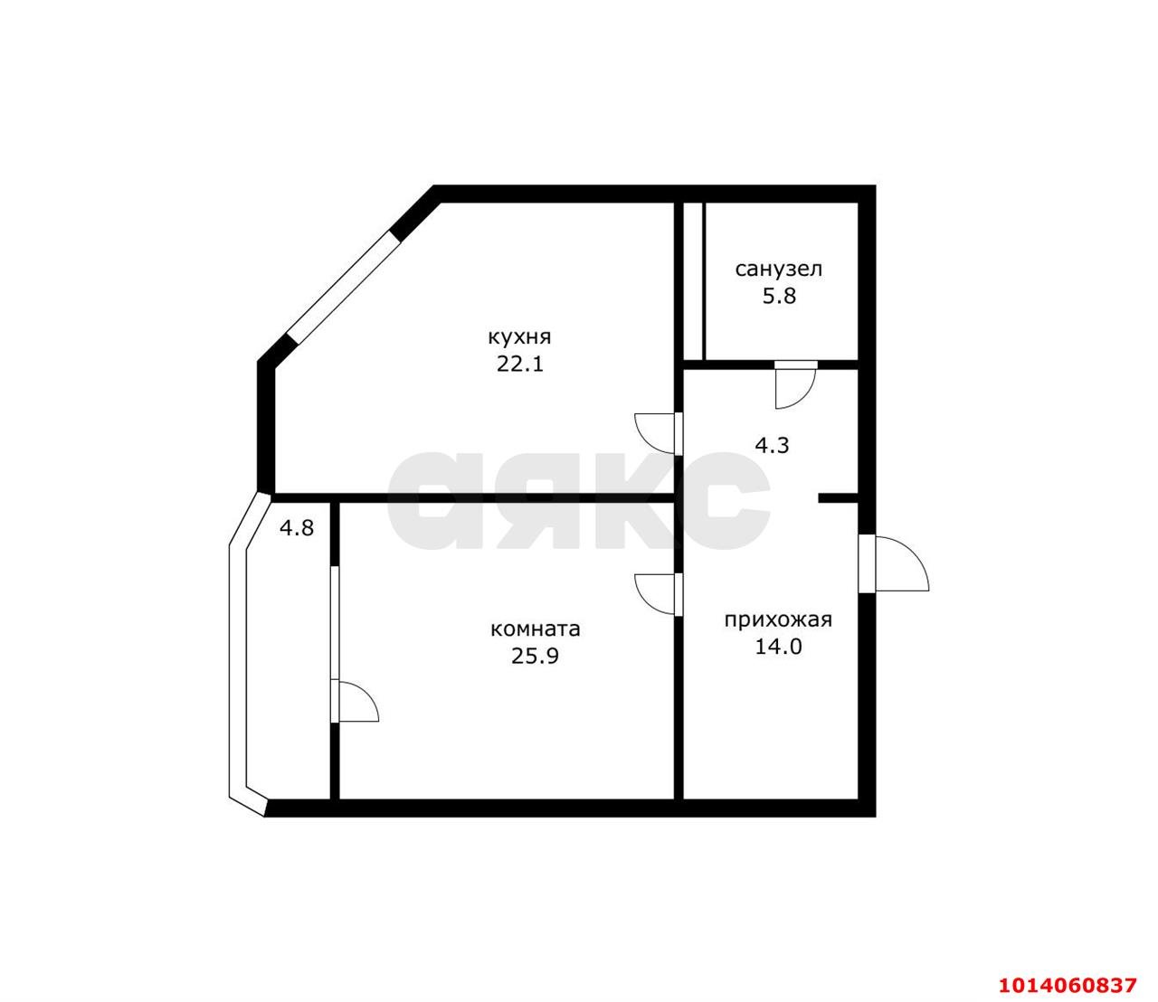 Фото №1: 1-комнатная квартира 72 м² - Краснодар, Центральный, ул. Ломоносова, 97