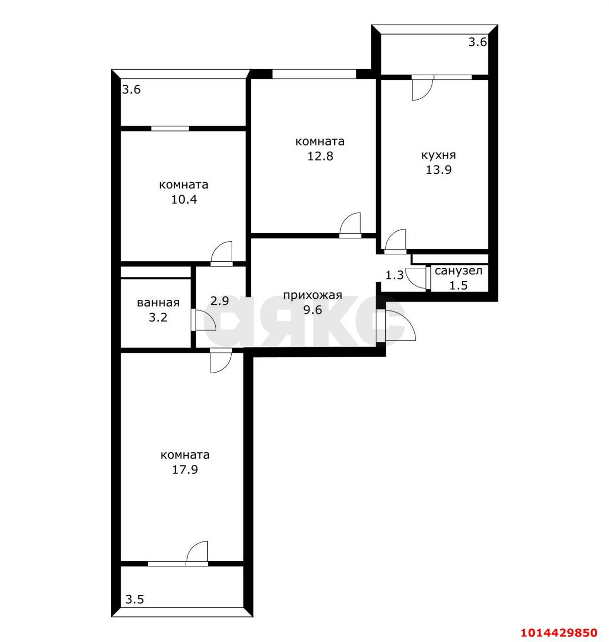 Фото №10: 3-комнатная квартира 84 м² - Краснодар, Московский, ул. им. Байбакова Н.К., 2