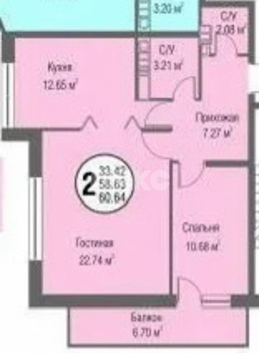 Фото №17: 2-комнатная квартира 53 м² - Горячий Ключ, Курортная Зона, ул. Ленина, 184Б