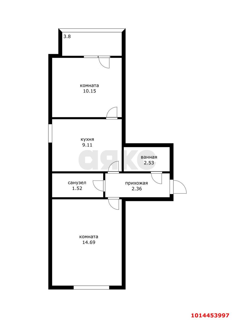 Фото №9: 2-комнатная квартира 45 м² - Краснодар, Молодёжный, ул. Дубравная, 19