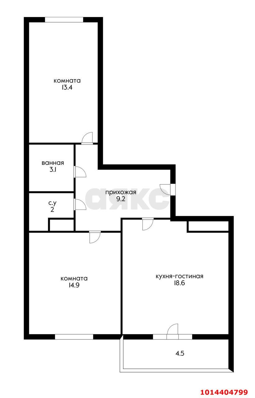 Фото №3: 2-комнатная квартира 67 м² - Краснодар, жилой комплекс Свобода, ул. Домбайская, 55