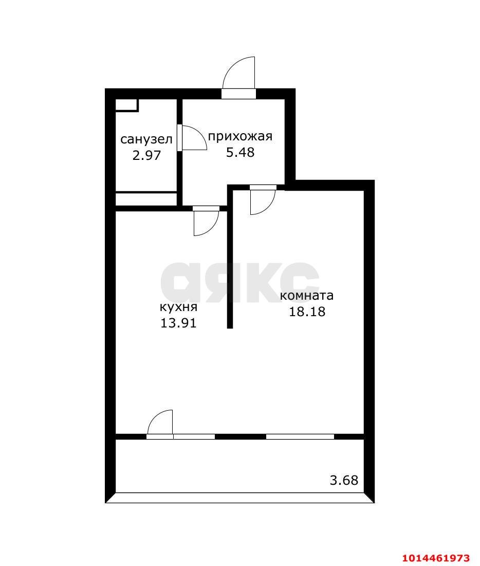 Фото №12: 1-комнатная квартира 46 м² - Краснодар, жилой комплекс Жемчужина, ул. имени Ф.И. Шаляпина, 30/1
