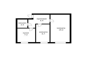 Фото №2: 2-комнатная квартира 42 м² - Яблоновский, ул. Гагарина, 39/2
