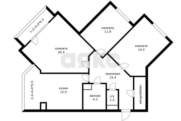 Фото №5: 3-комнатная квартира 81 м² - Краснодар, мкр. жилой комплекс Бауинвест, ул. имени 40-летия Победы, 184к2
