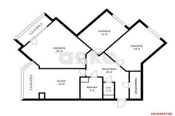 Фото №5: 3-комнатная квартира 83 м² - Краснодар, мкр. Прикубанский внутригородской округ, ул. имени 40-летия Победы, 184к2