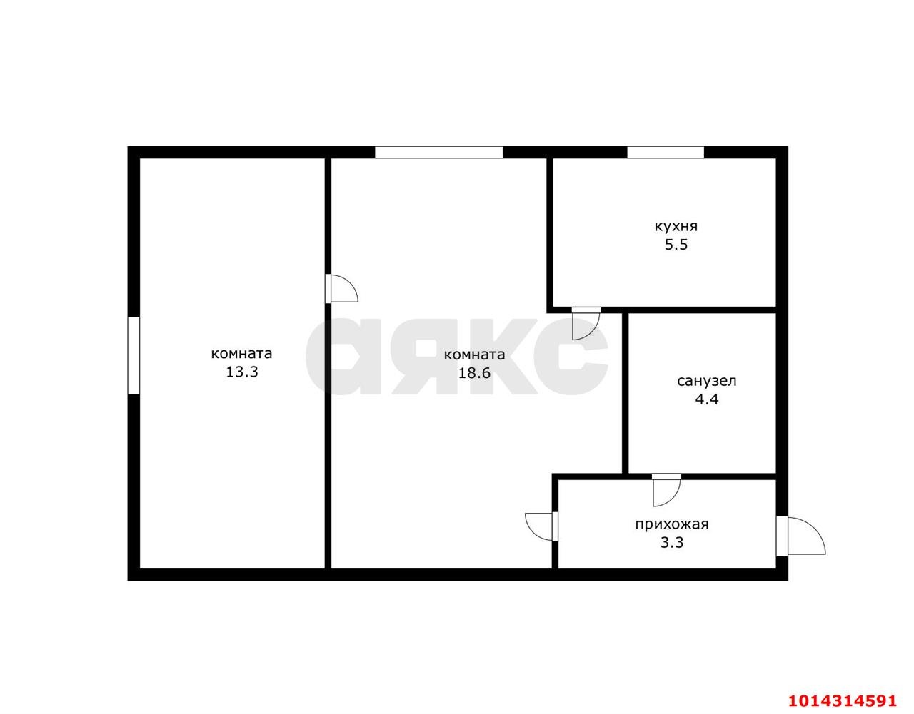 Фото №1: 2-комнатная квартира 45 м² - Краснодар, Центральный, ул. Чапаева, 92