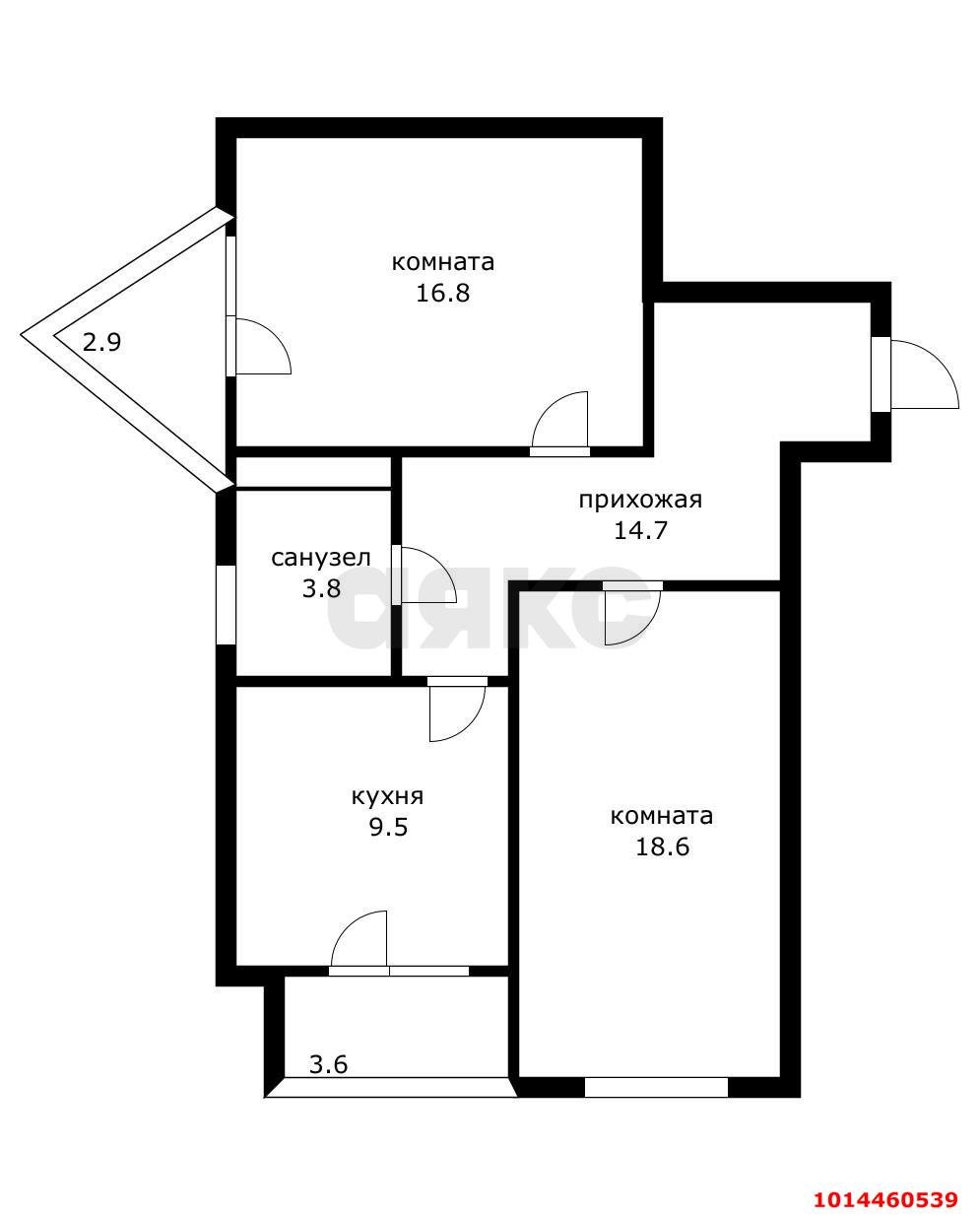 Фото №4: 2-комнатная квартира 69 м² - Краснодар, жилой комплекс Седьмой Континент, ул. Совхозная, 1к4