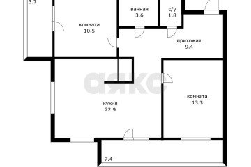 Фото №4: 2-комнатная квартира 72 м² - Краснодар, мкр. Гидростроителей, ул. Гидростроителей, 47