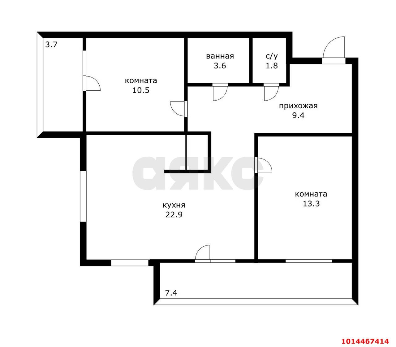 Фото №2: 2-комнатная квартира 72 м² - Краснодар, жилой комплекс Ясный, 
