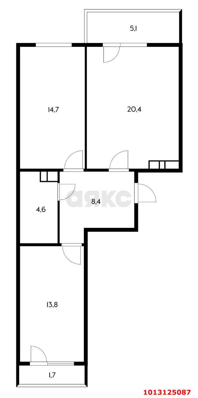 Фото №5: 2-комнатная квартира 67 м² - Краснодар, жилой комплекс Дыхание, ул. Лётчика Позднякова, 2к12