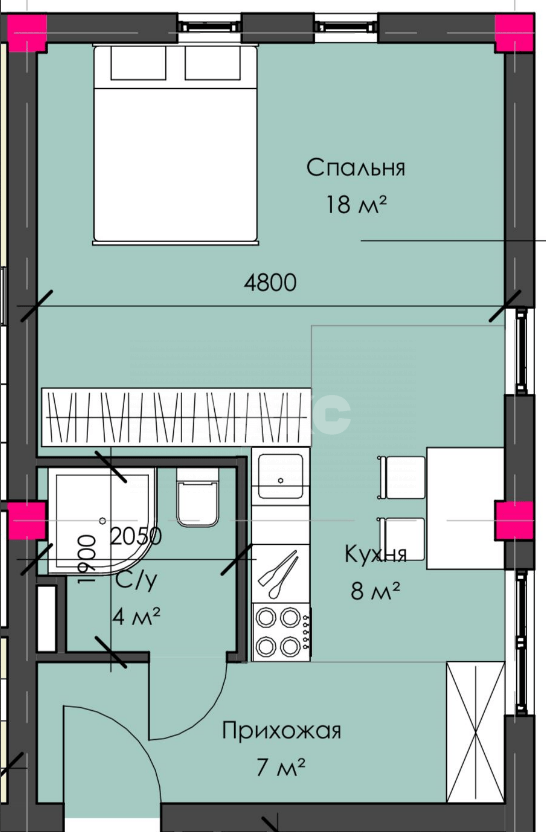 Фото №2: 1-комнатная квартира 37 м² - Симферополь, Центральный, ул. Батурина, 13