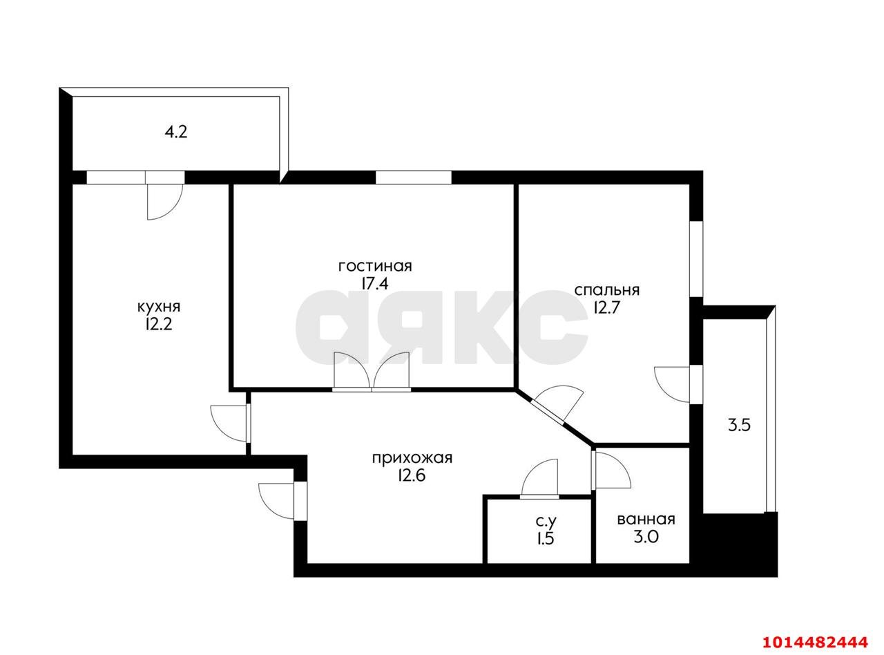 Фото №12: 2-комнатная квартира 67 м² - Краснодар, жилой комплекс Лиговский, ул. Героя Хабибуллина, 4