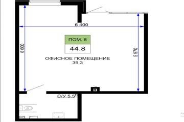 Фото №5: Коммерция 44 м² - Краснодар, мкр. жилой комплекс Дыхание, ул. Лётчика Позднякова, 2к25