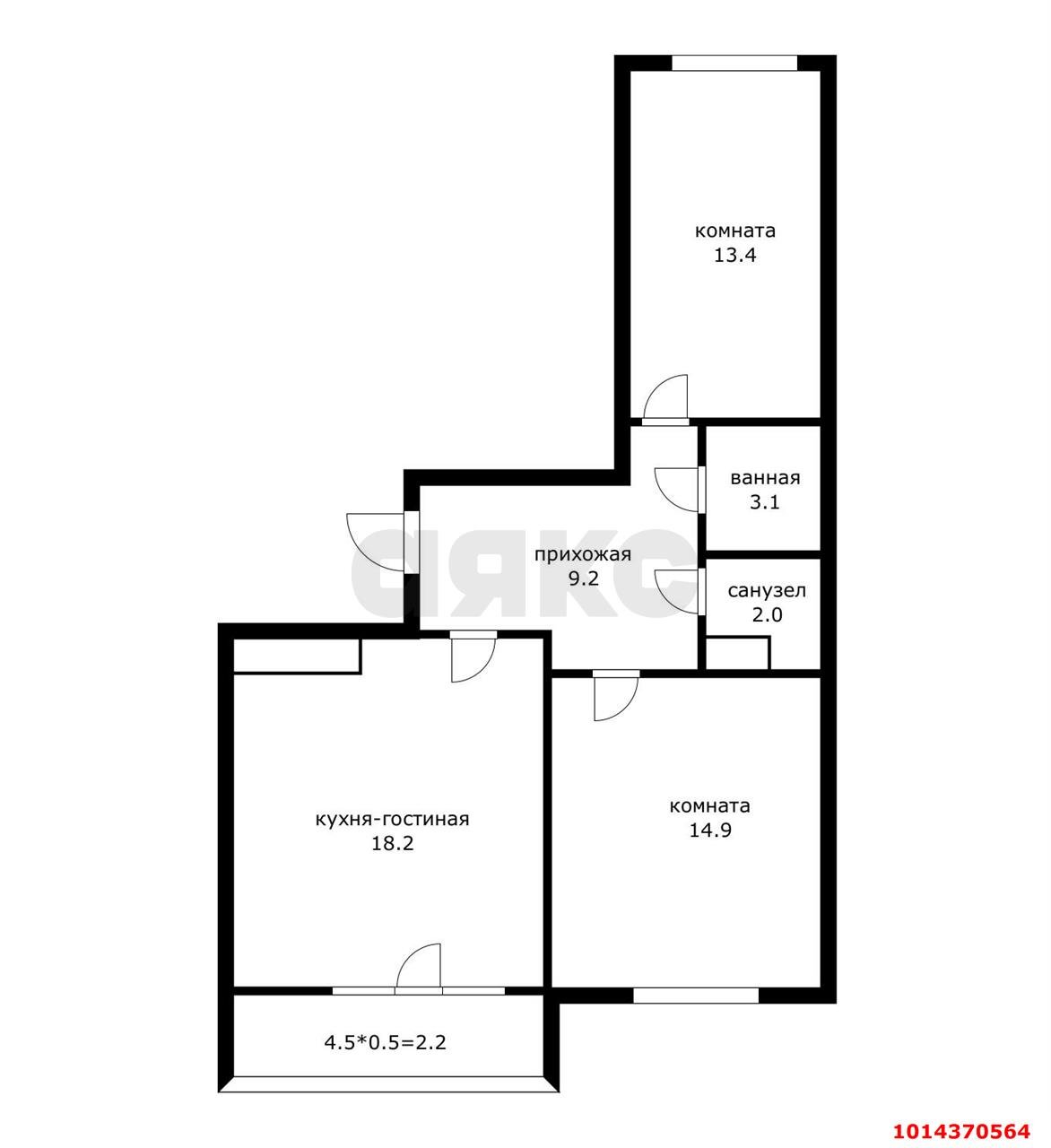 Фото №2: 2-комнатная квартира 68 м² - Краснодар, жилой комплекс Свобода, ул. Домбайская, 55к6