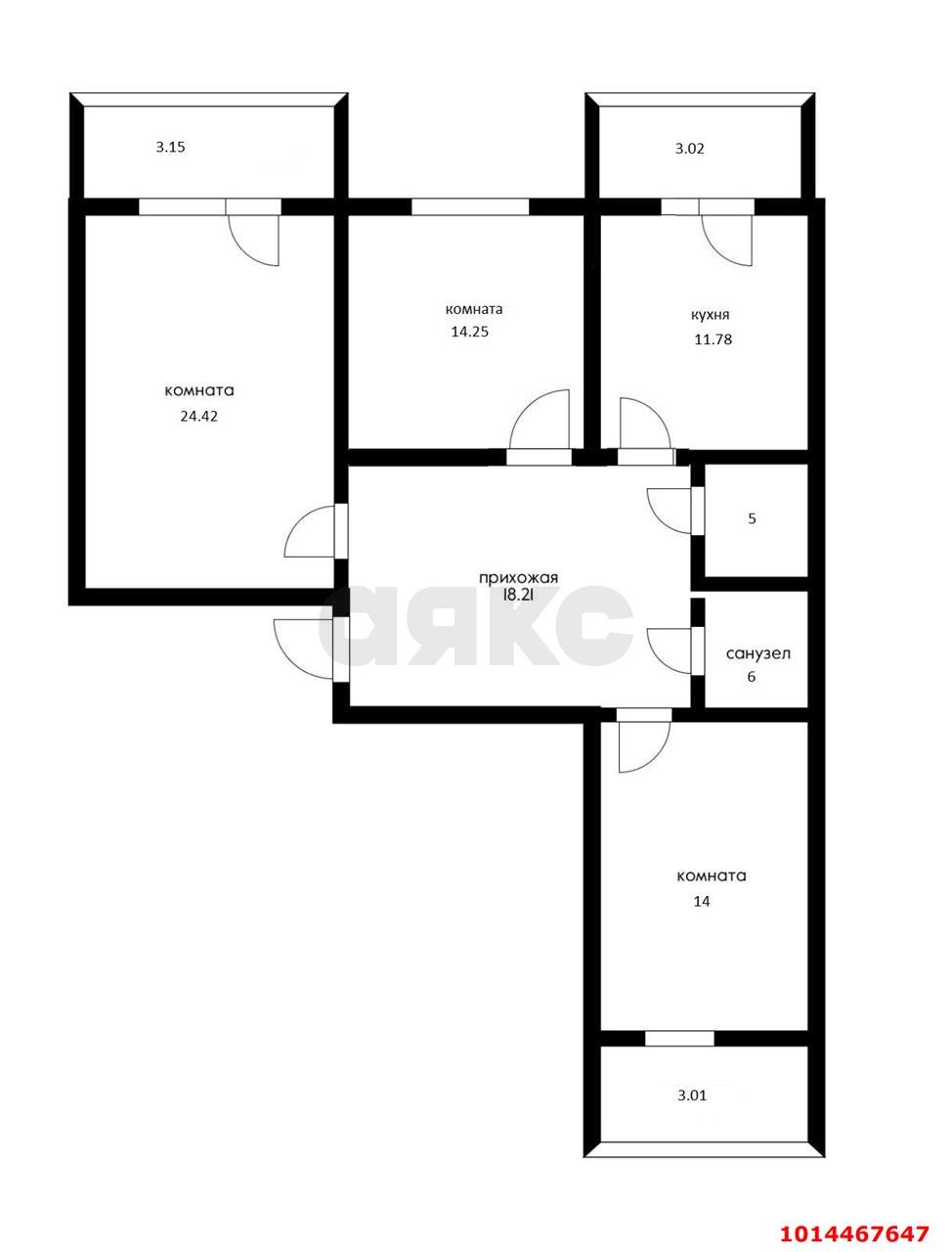 Фото №1: 3-комнатная квартира 99 м² - Краснодар, Школьный, ул. Школьная, 13/2